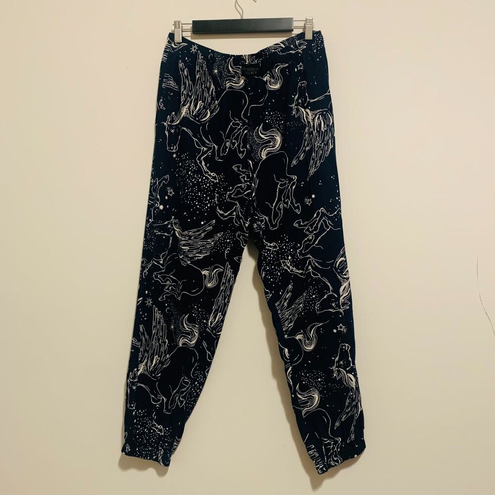 Victoria's Secret Celestial Pegasus Pajama Pants Navy Blue Starry Print Y2K‎ M